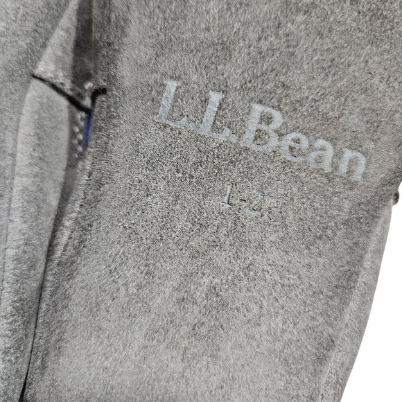 L.L. Bean Girls 1-2 Blue Fleece Slippers‎ With Snowflake Design & Leather Sole - Picture 2 of 9